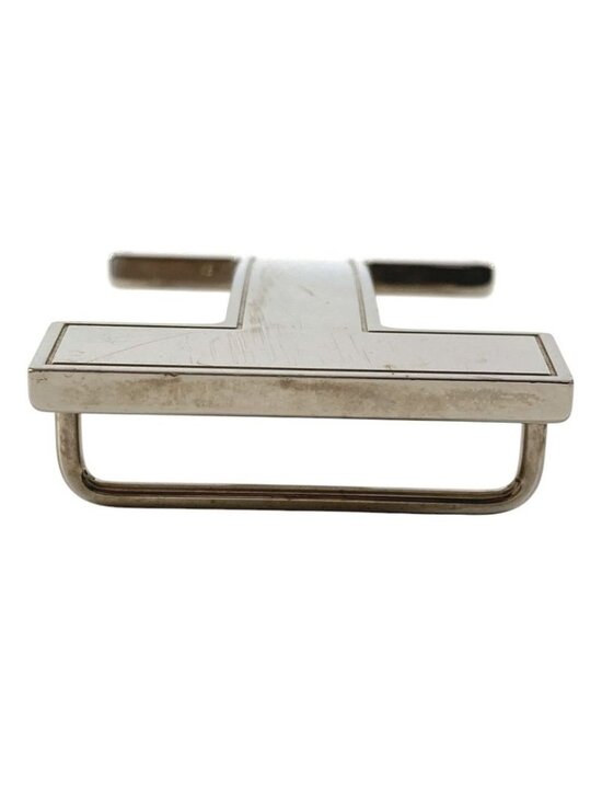 Hermes Buckle Belt Logo Only Metal Silver main image 4
